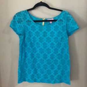 Lilly Pulitzer blue lace top